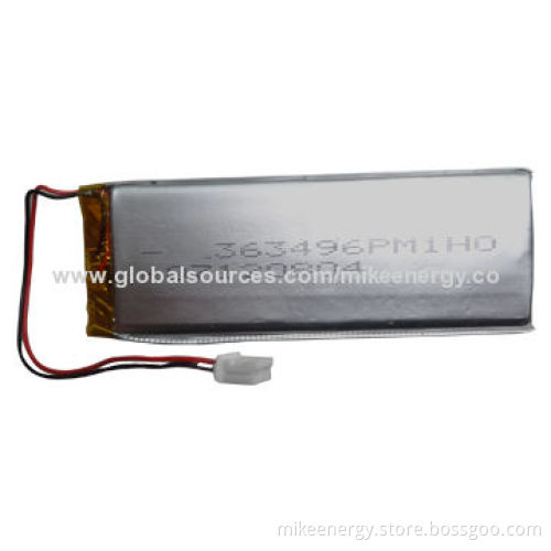 Li-polymer Battery with 1,200mAh Capacity and 3.7V Nominal Voltage